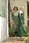 Tew Tissue With Floral Printed Embroidery Kurti With Bottom Dupatta Wholesalers In Delhi