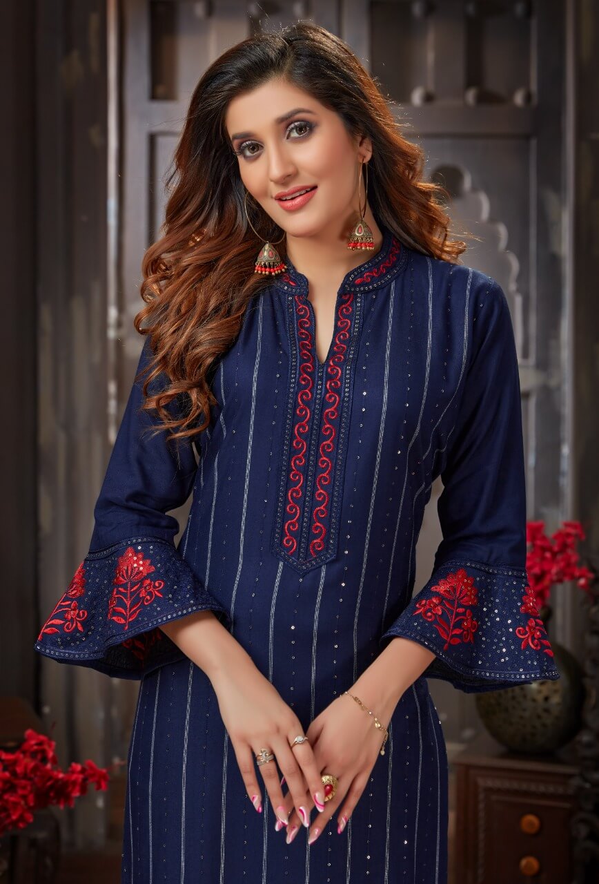 Maira Titlee 3 Party Wear Rayon With Embroidery Kurti Collection