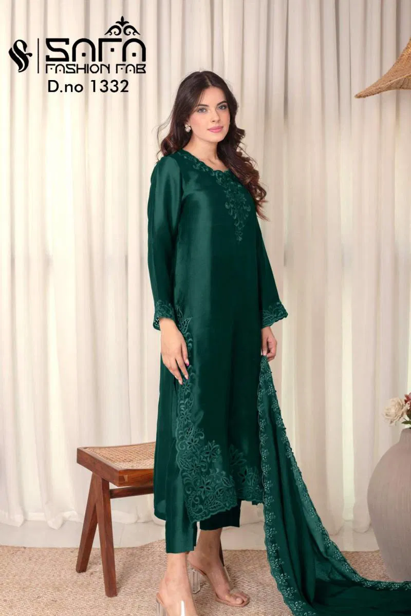 Safa Fashion Fab 1332 Cotton Blanded Pakistani Ready Made Suit Best Wholesale Shop In Surat