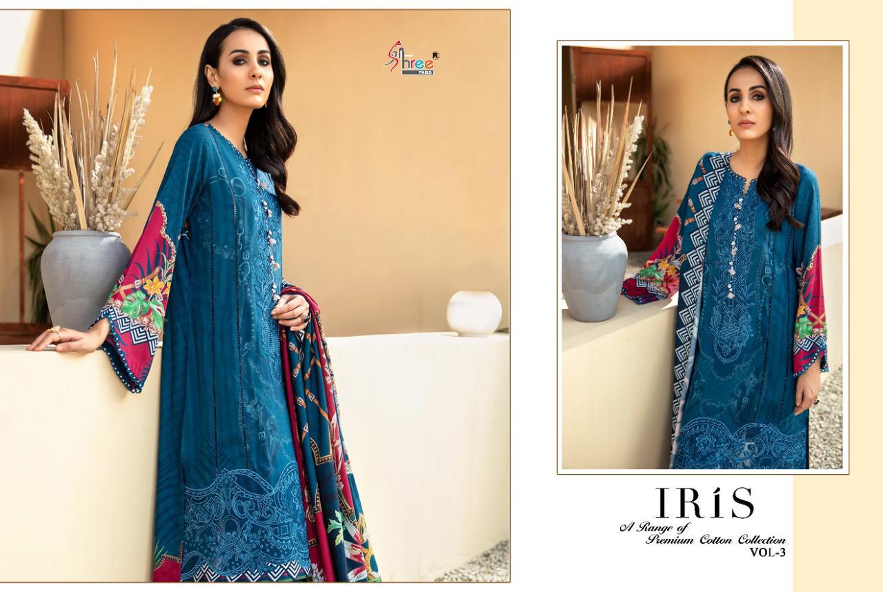 Shree Iris 3 Pure Jam Cotton print And embroidery Work  patch Top With Dupatta And Bottom Pakistani Salwar Suits Collection