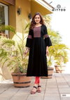 Swagat By Mittoo Naira Cut Rincle Rayon Embroidery Designer Kurtis Orders in India