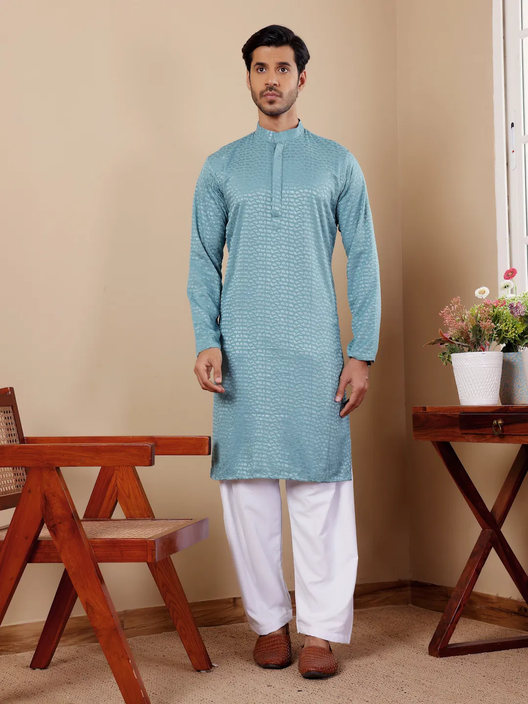 Rw Viscose Chikankari Work Kurta Pyjama Wholesale Suppliers In Mumbai
