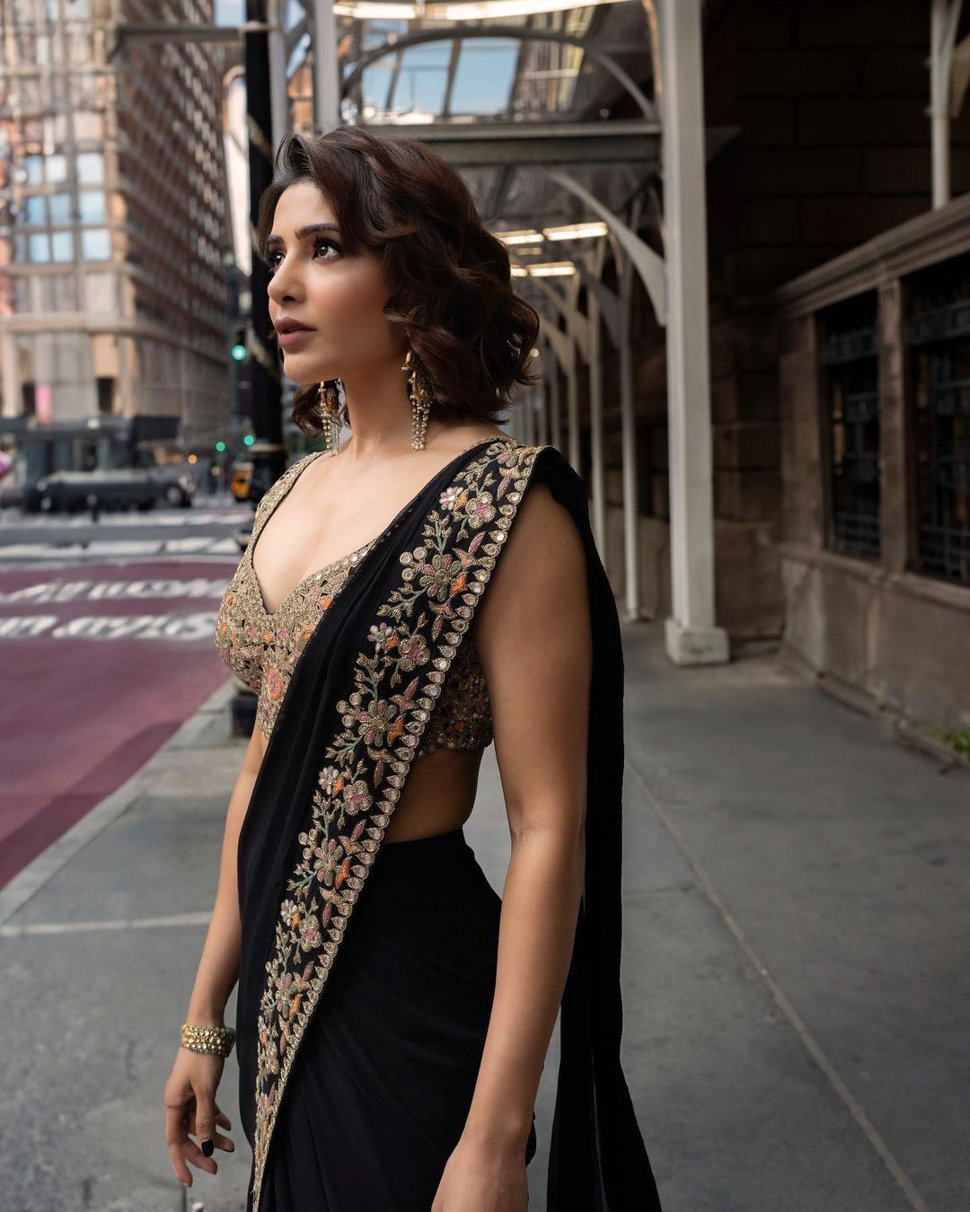Samantha By Krishi Georgette Readymade Party Wear Sarees
