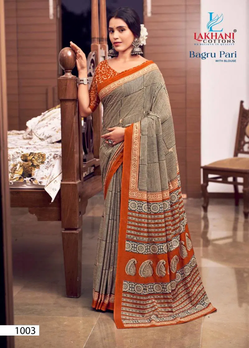 Bagru Pari Vol 1 By Lakhani Cotton Printed Fancy Saree Wholesale Online