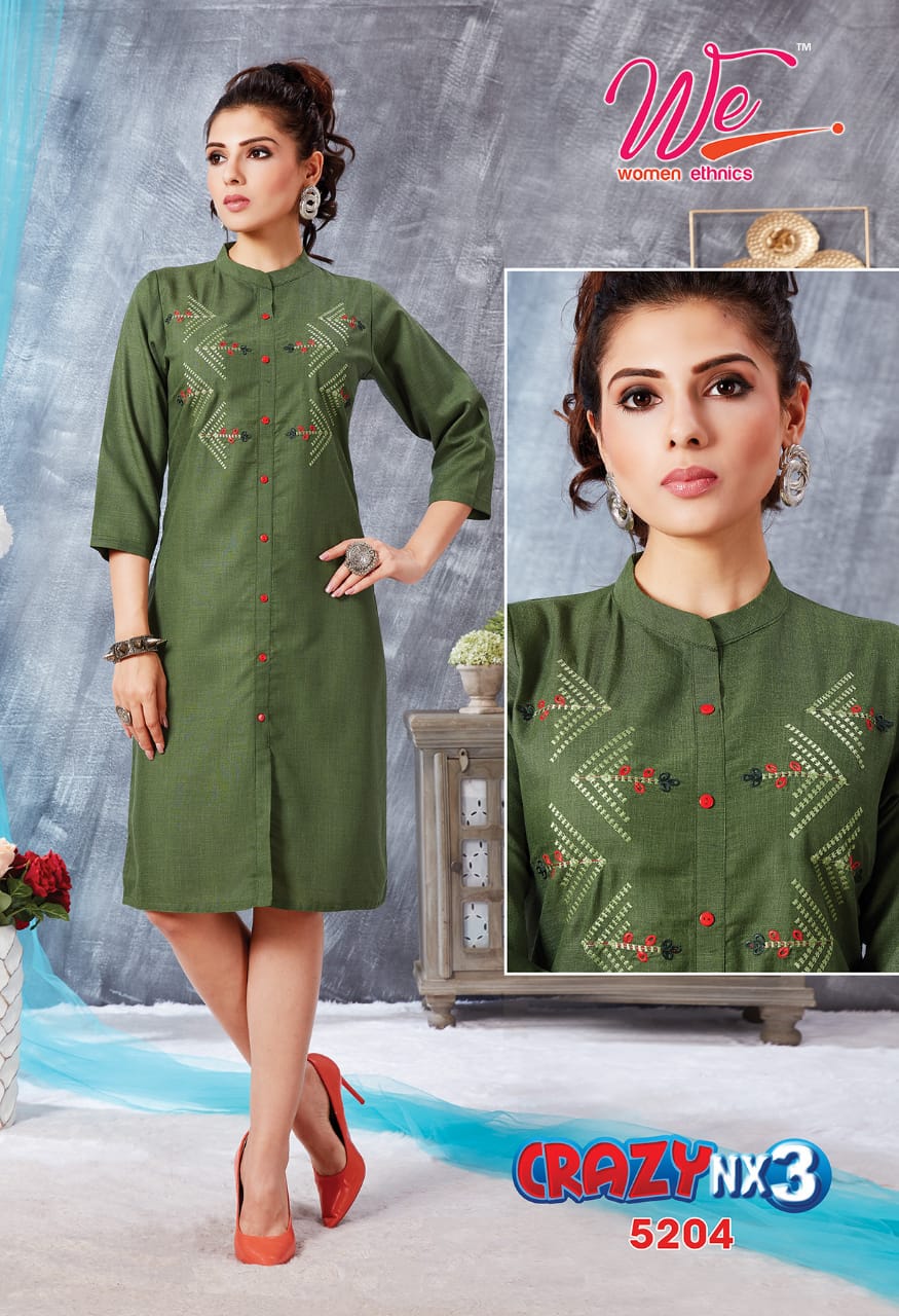 We Crazy Nx 3 Exclusive Regular Wear Fancy Designer Kurti Collection
