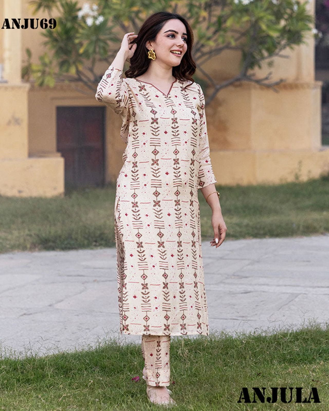 Anjula Vol 4 Pure Muslin Printed Kurti With Bottom Catalog