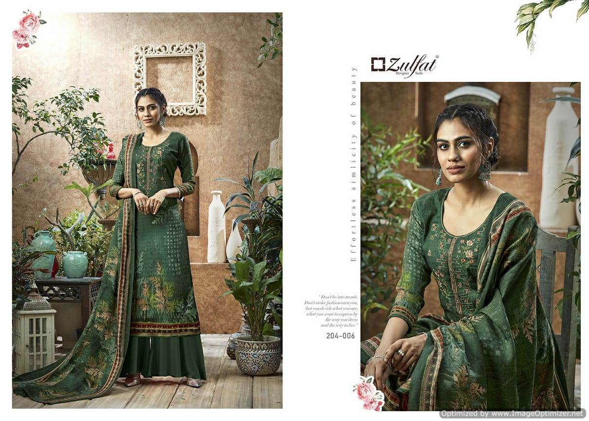 Zulfat Heenaz Latest Designer Printed Casual Wear Dress Material Collection 