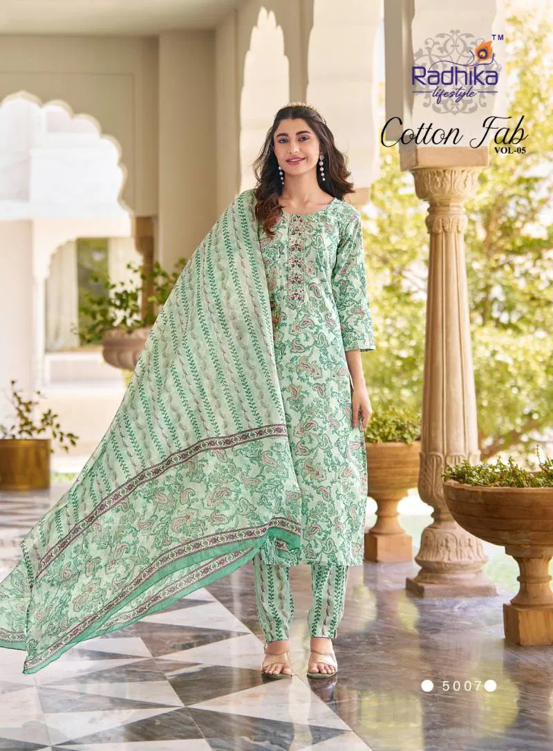 Cotton Fab Vol 5 By Radhika Cotton Printed Kurti Bottom With Dupatta Bulk Orders In India