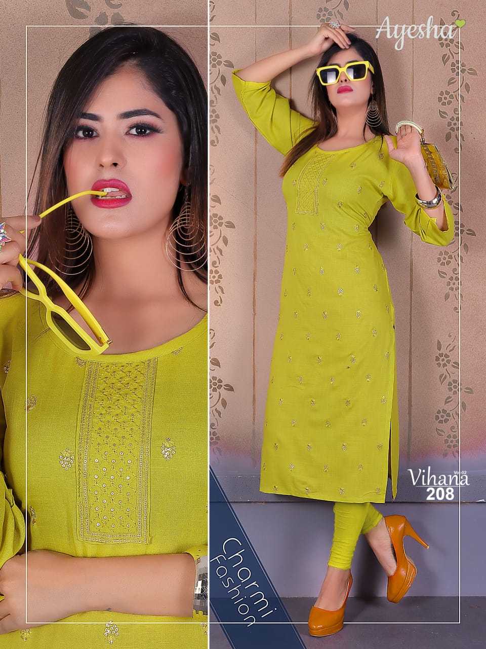 Ayesha Vihana 2 Latest Fancy Regular Casual Wear Rayon Designer Kurtis Collection
