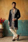 Black Outluk Wedding Vol 54 Heavy Lachaka Mens Kurta With Pajama 5404