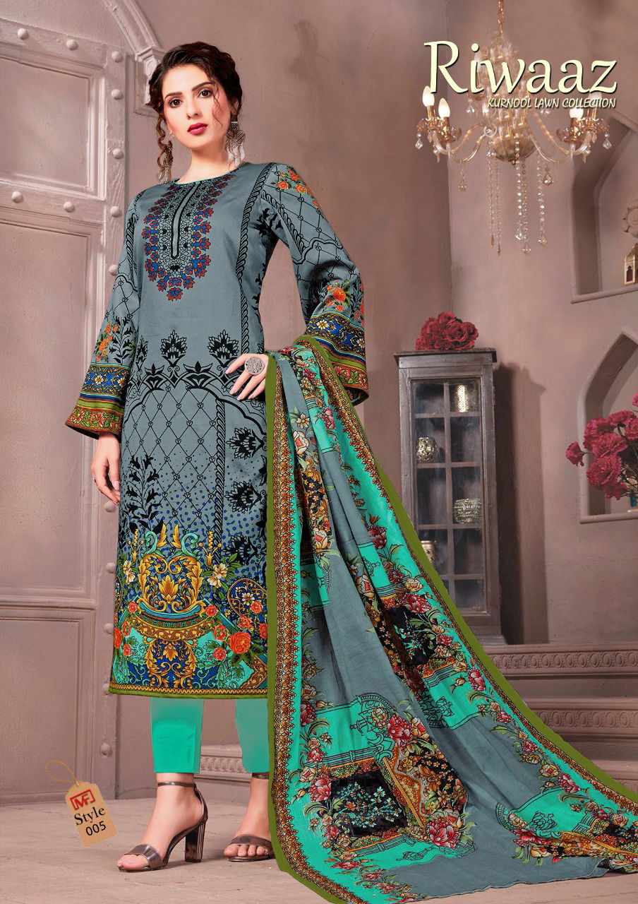 Madhav Fashion Riwaaz 2 Casual Wear Lawn Karachi Cotton Dress Material
