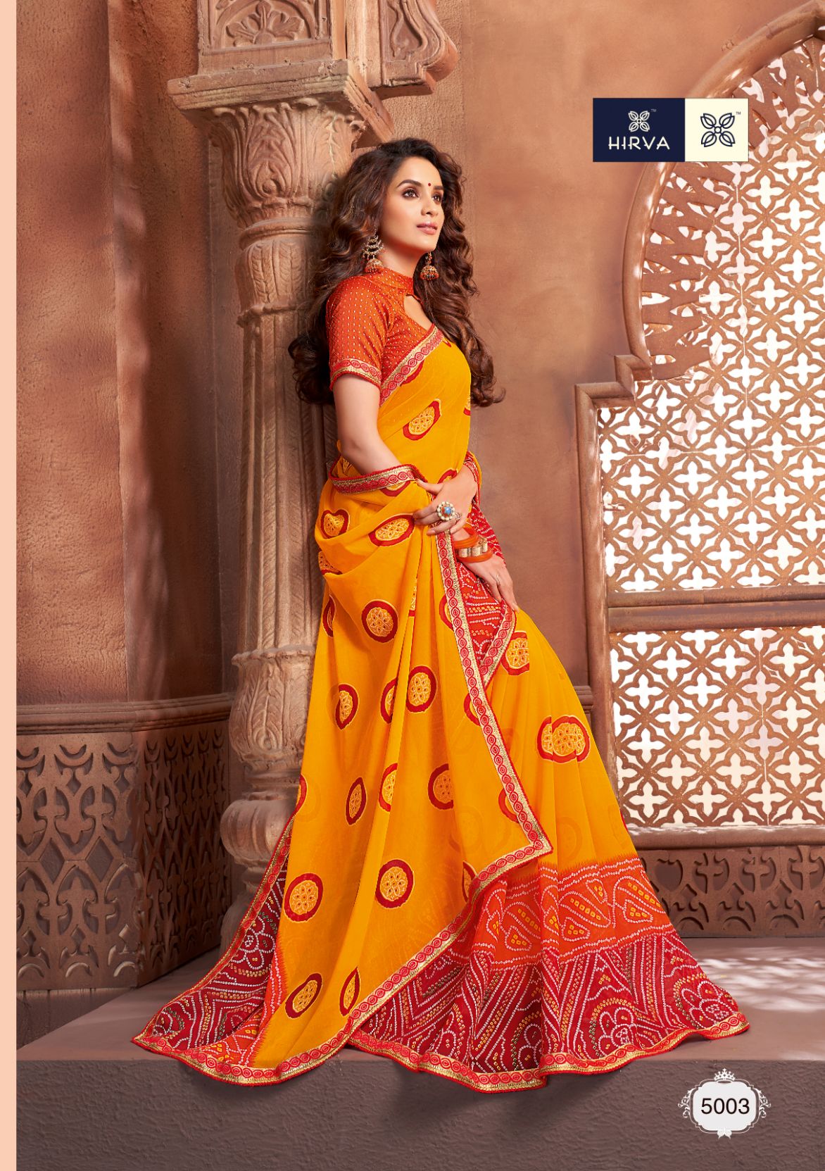 Hirva Latest Bandhani Style Designer Saree Collection 