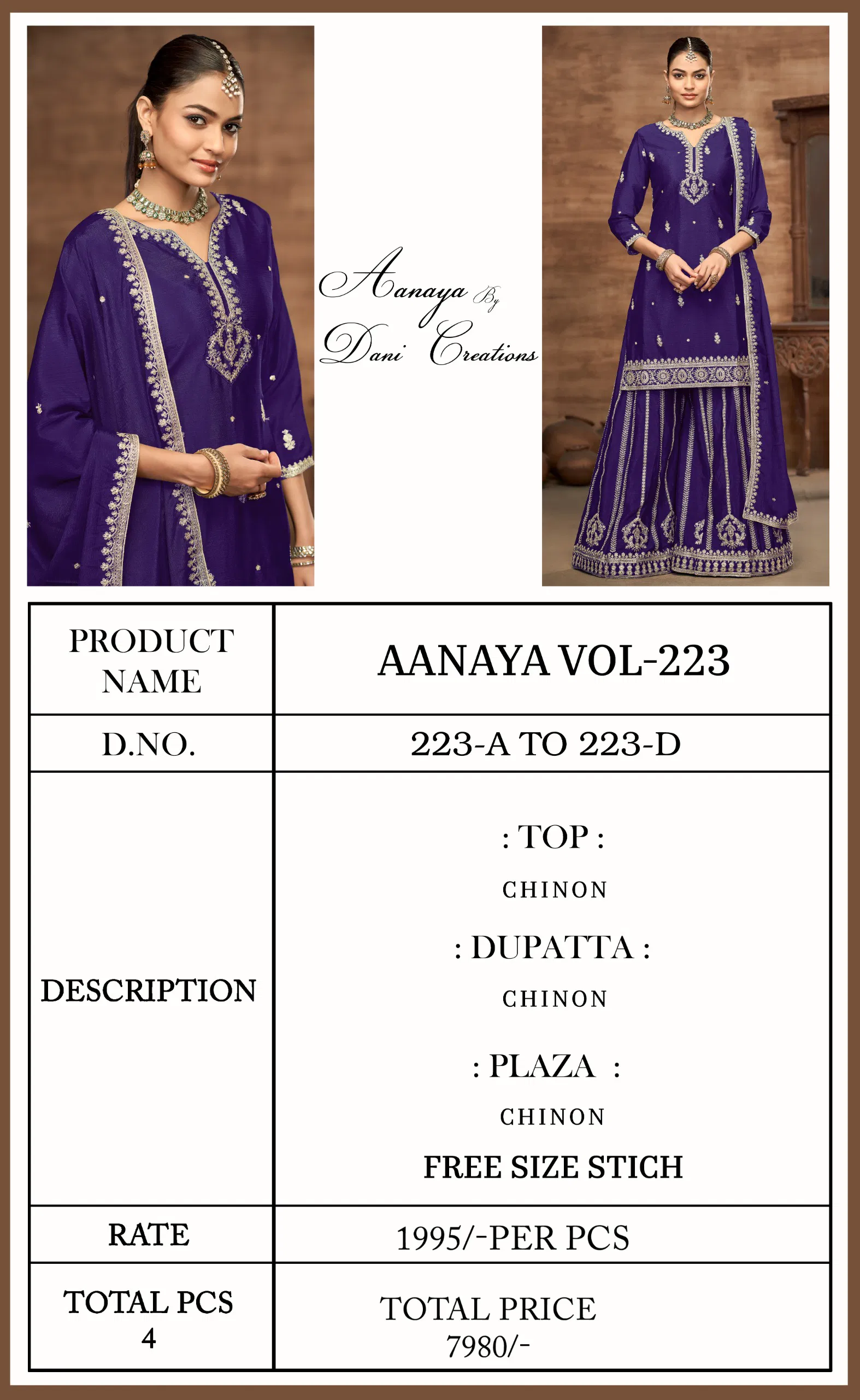 Aanaya Vol 223 By Dani Chinon Silk Designer Salwar Kameez Wholesale Online