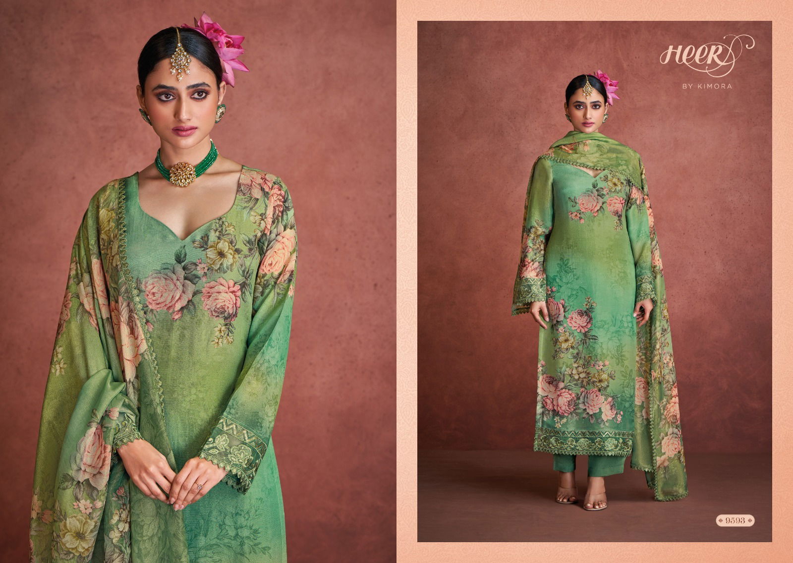Rabia By Kimora Heer Muslin Banarasi jari Salwar Suits Wholesalers In Delhi