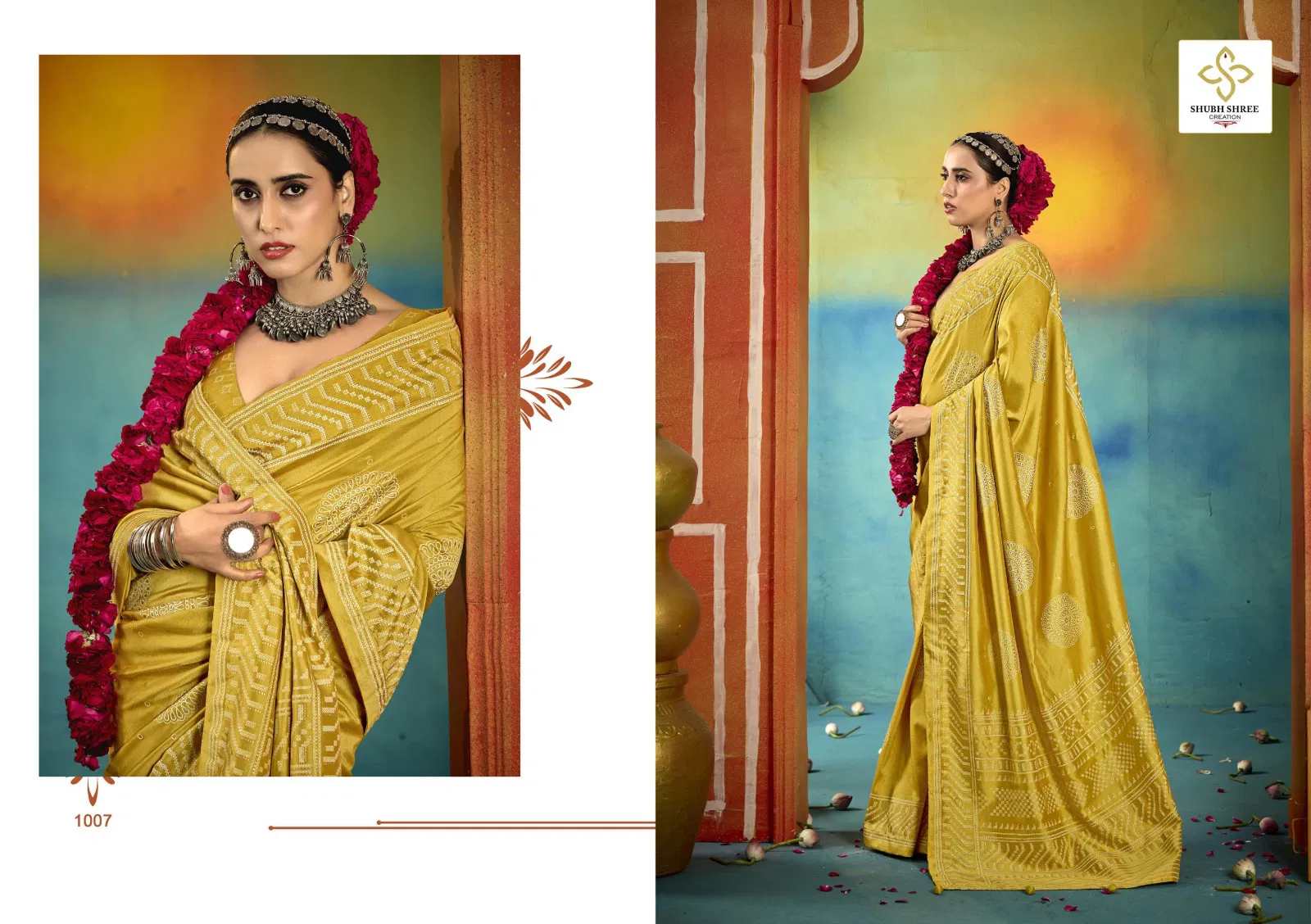 Sarangi By Shubh Shree Velvet Tusser Silk Saree Wholesale Market In Surat 