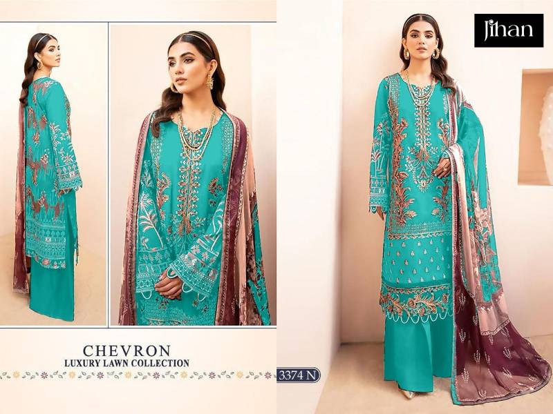 Jihan Chevron 3374 K To N Chiffon Dupatta Pakistani Salwar Kameez Bulk Orders In India 