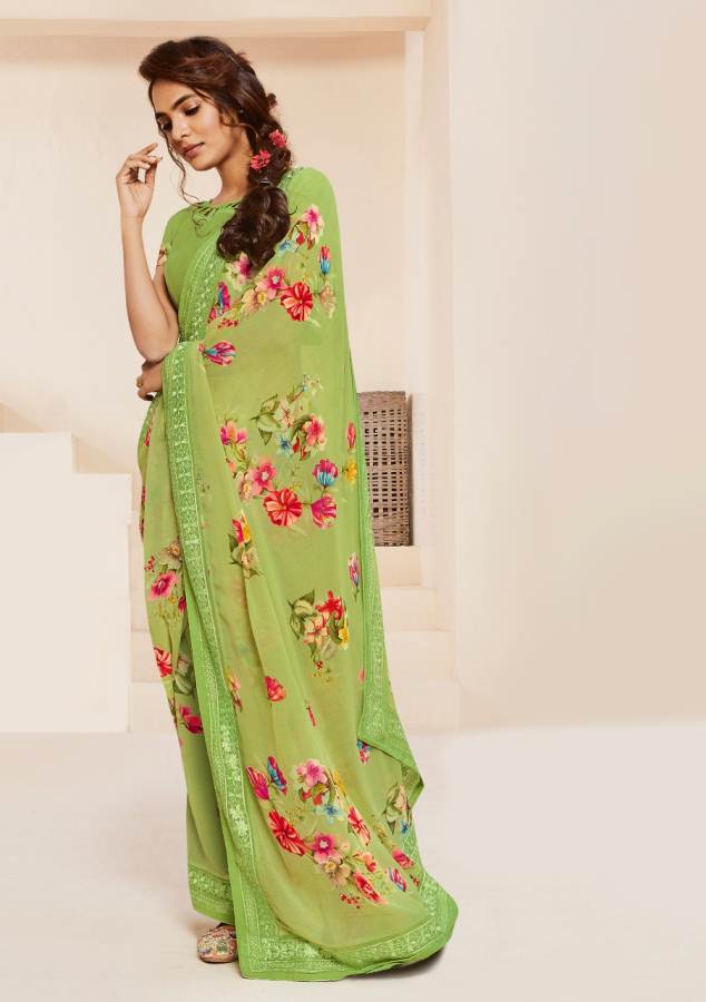 Shangrila Kamini Vol-14 Launch Latest Designer Daily Wear Georgette Saree With Kalakari Border 