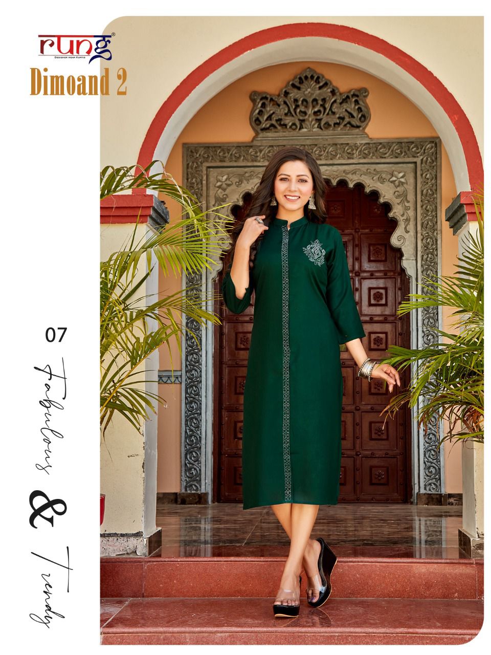 Rung Dimoand 2 Ethnic Wear Designer Rayon Designer Kurti Collection