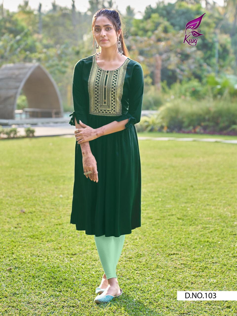 KAVYANSIKA PIXCEL VOL-1 Latest Fancy Designer Heavy Ethnic Wear Rayon Embroidered Kurtis Collection