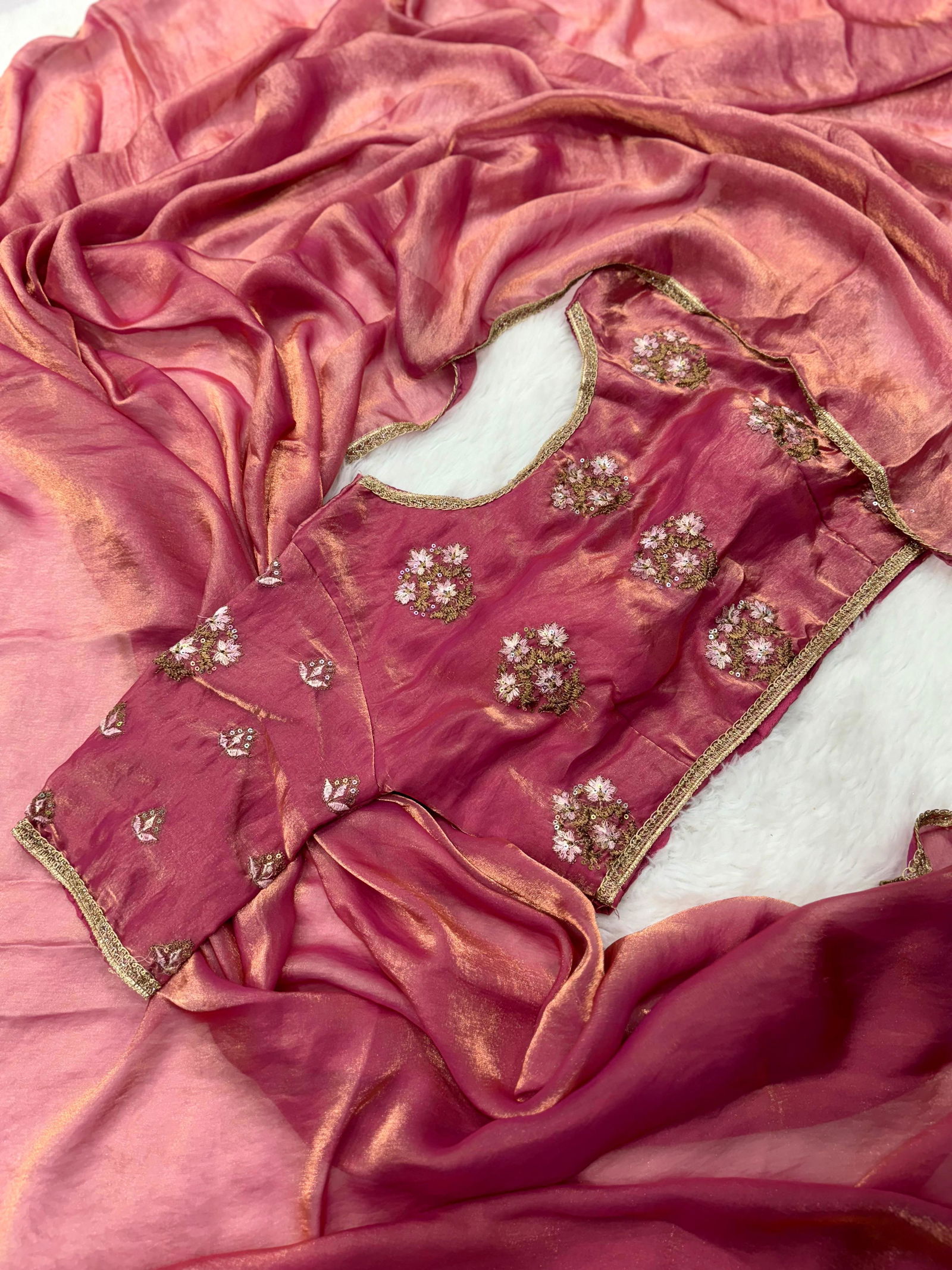 Vivera Simmari Golden Tissue Soft Fancy Designer Saree Orders In India