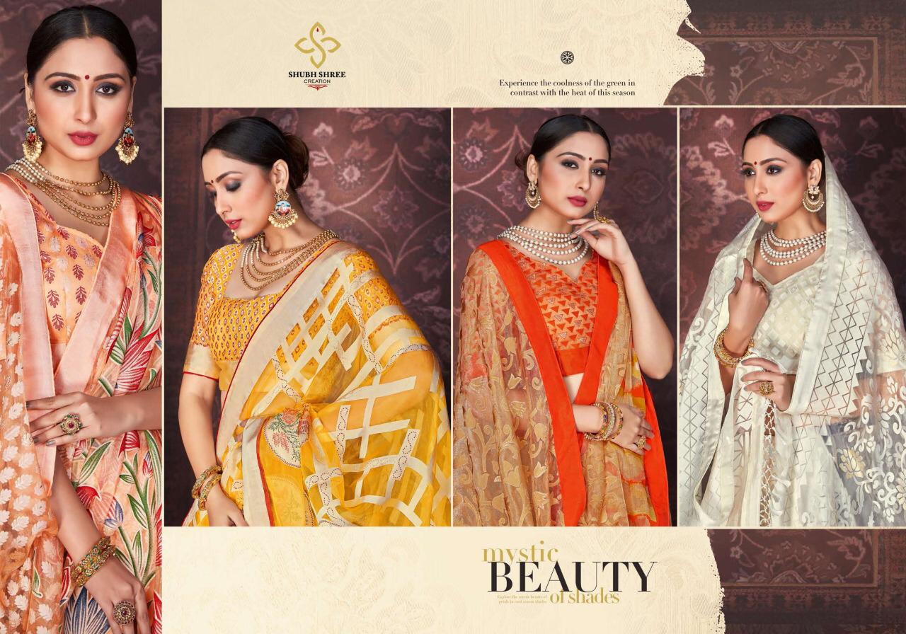 SHUBH SHREE STELLA Latest Heavy Designer Wedding Wear Orgenza Sartin Brasso with Dispro and foil with Jhalar