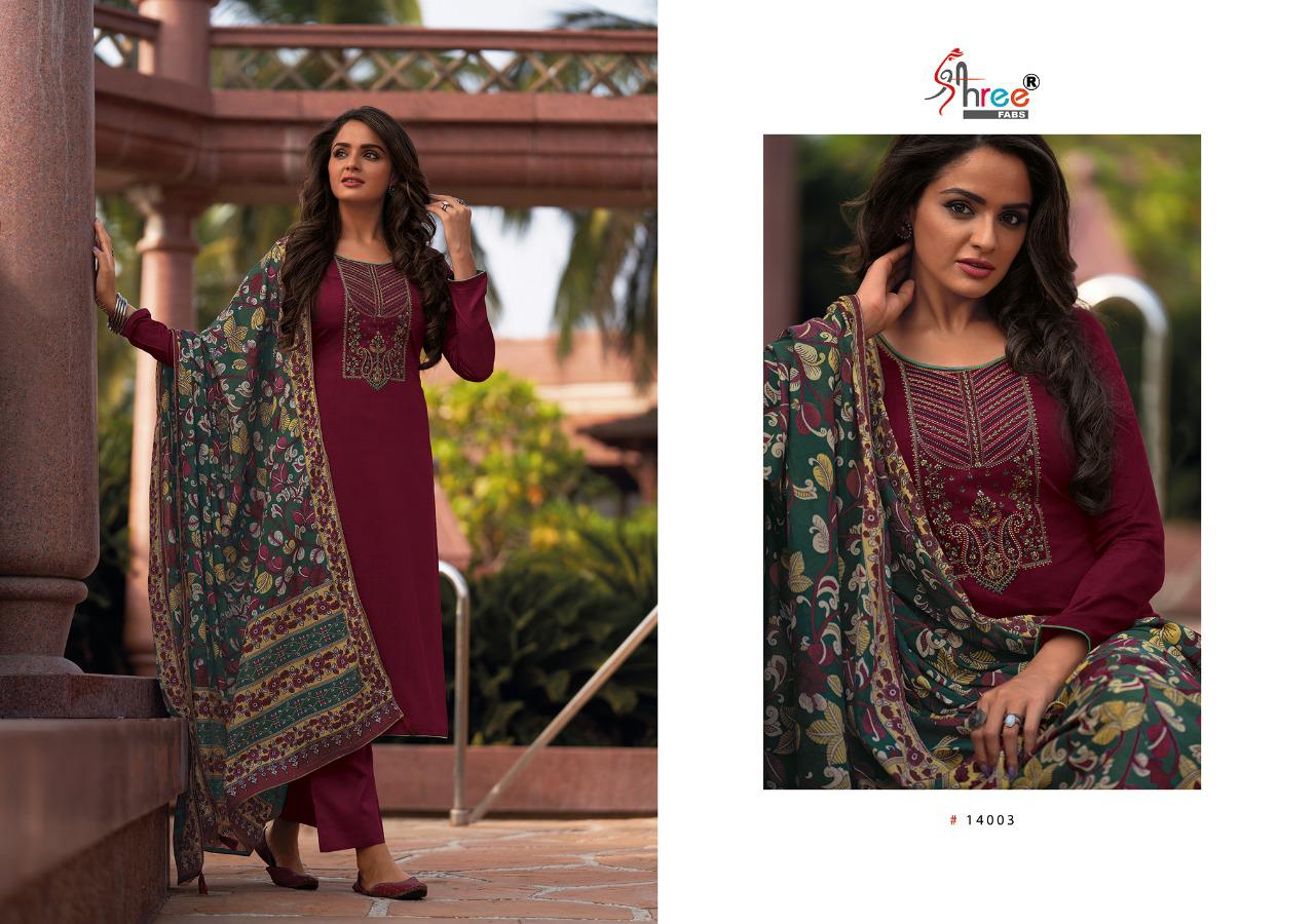 Shree Chevron Fancy Festive Wear Jam Cotton Print With Exclusive Self Embroidery Designer Dress Material Collection

