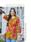Evara Vol 1 By Radhika Rayon Foil Printed Ladies Short Top Suppliers In India
