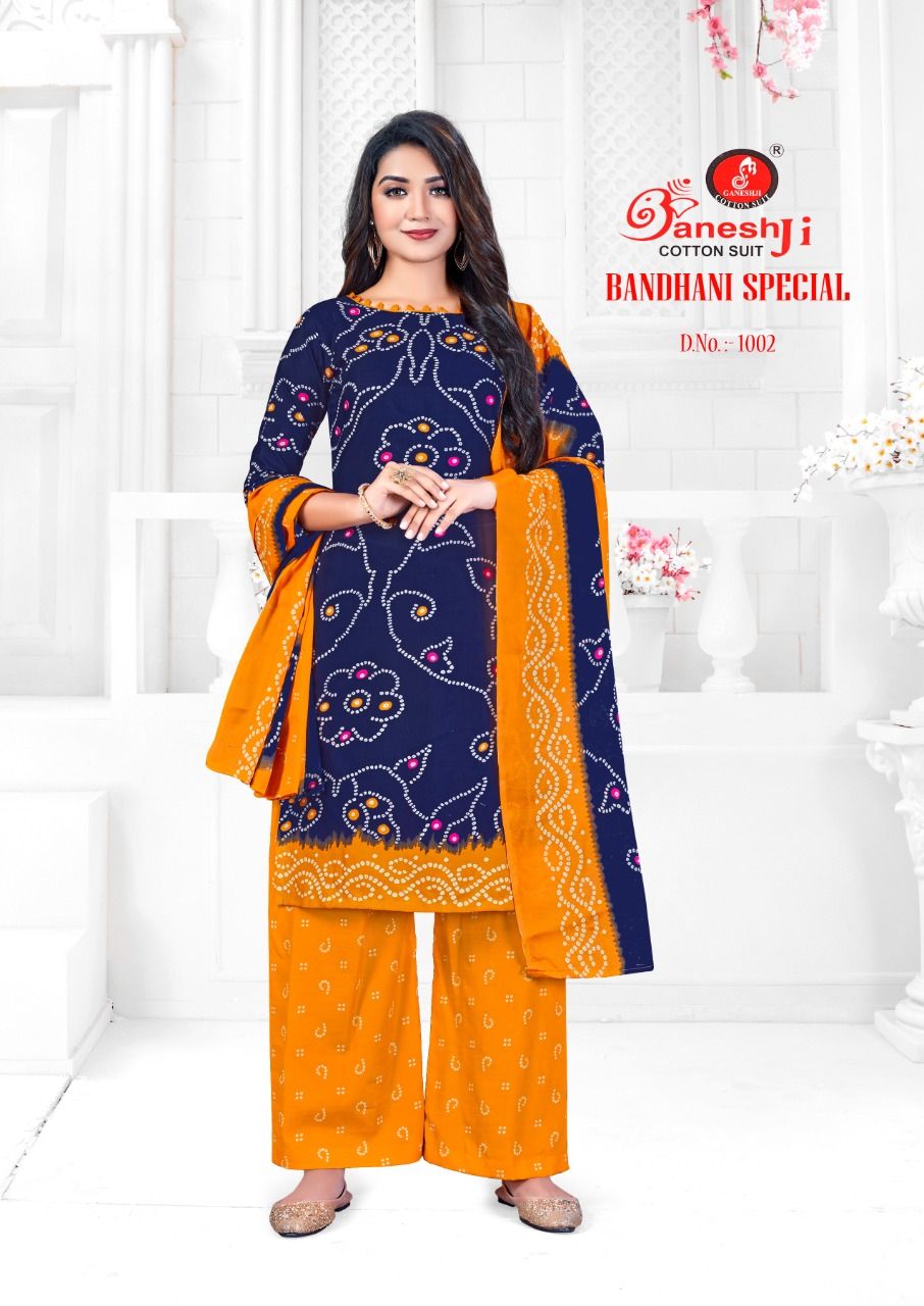Ganeshji Bandhani Special Casual Daily Wear Cotton Printed Dress Material Collection
