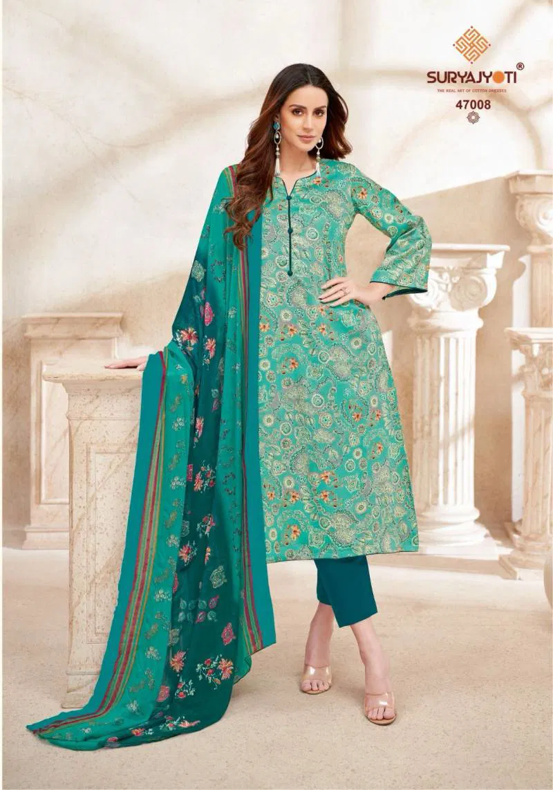 Naishaa Vol 47 By Suryajyoti Jam Satin Dress Material Wholesalers In Delhi