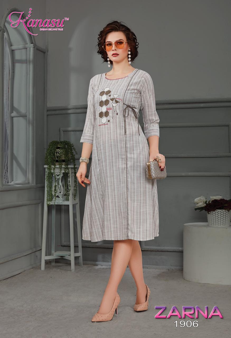 Kanasu Zarna Latest Designer Short Anarkali Kurtis Collection 