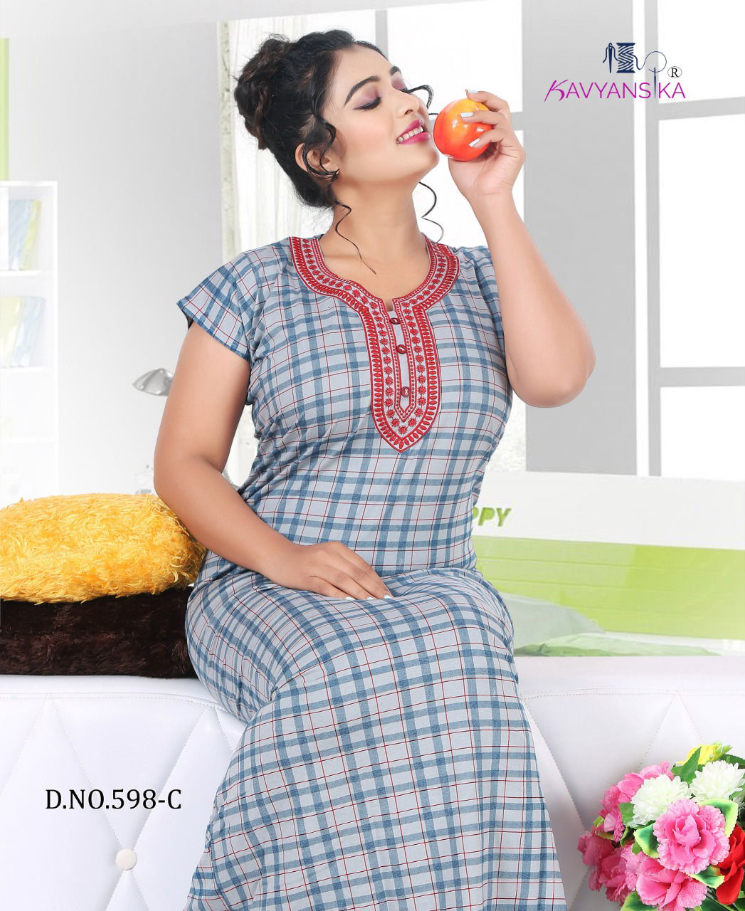 Kavyansika Nighty 598 Latest Collection Of Printed Premium Hoisery Night Suit