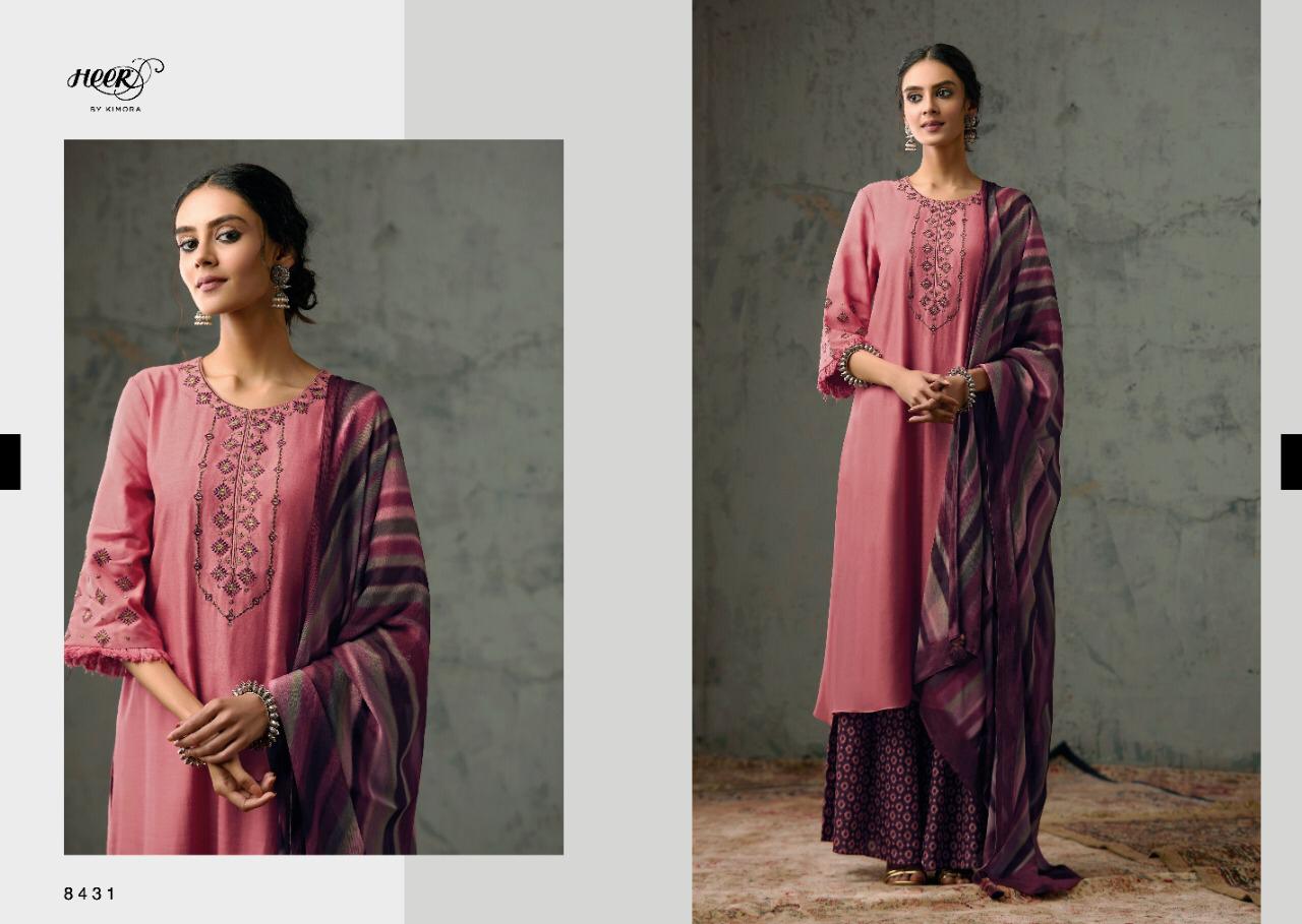 KIMORA BOONDH Latest Designer Fancy Festive Wear Pure Finest Cotton Satin With Embroidery on Neckline And Sleeves Salwar Suit Collection