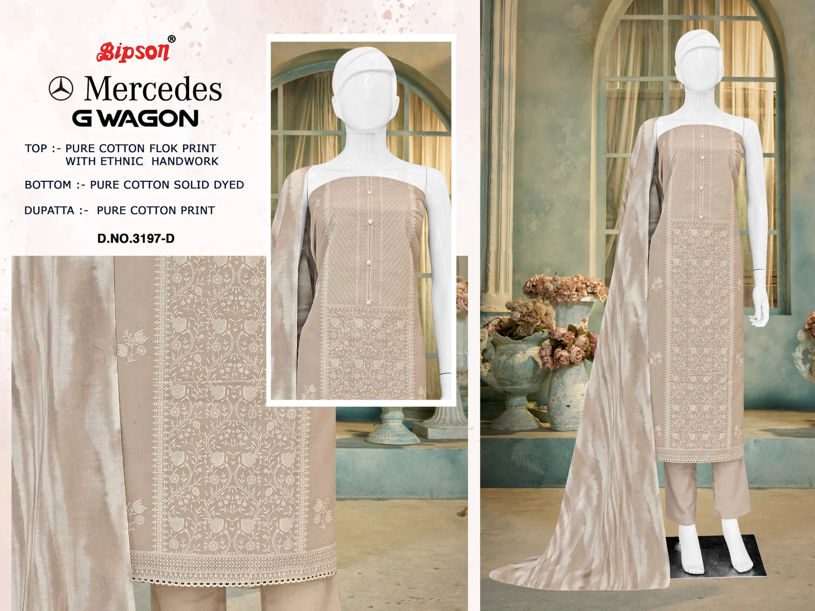 Mercedes G Wagon 3197 By Bipson Pure Cotton Dress Material Suppliers In India