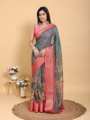 Scgt Gunjan A Linen Woven Jacquard Printed Fancy Saree 