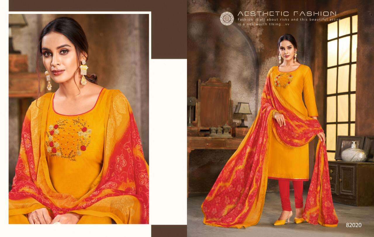 Kapil Spring Vol 5 Latest Designer Heavy Modal Cotton Hand Work Dress Material Collection With Chiffon Four Sided Lace Dupatta 