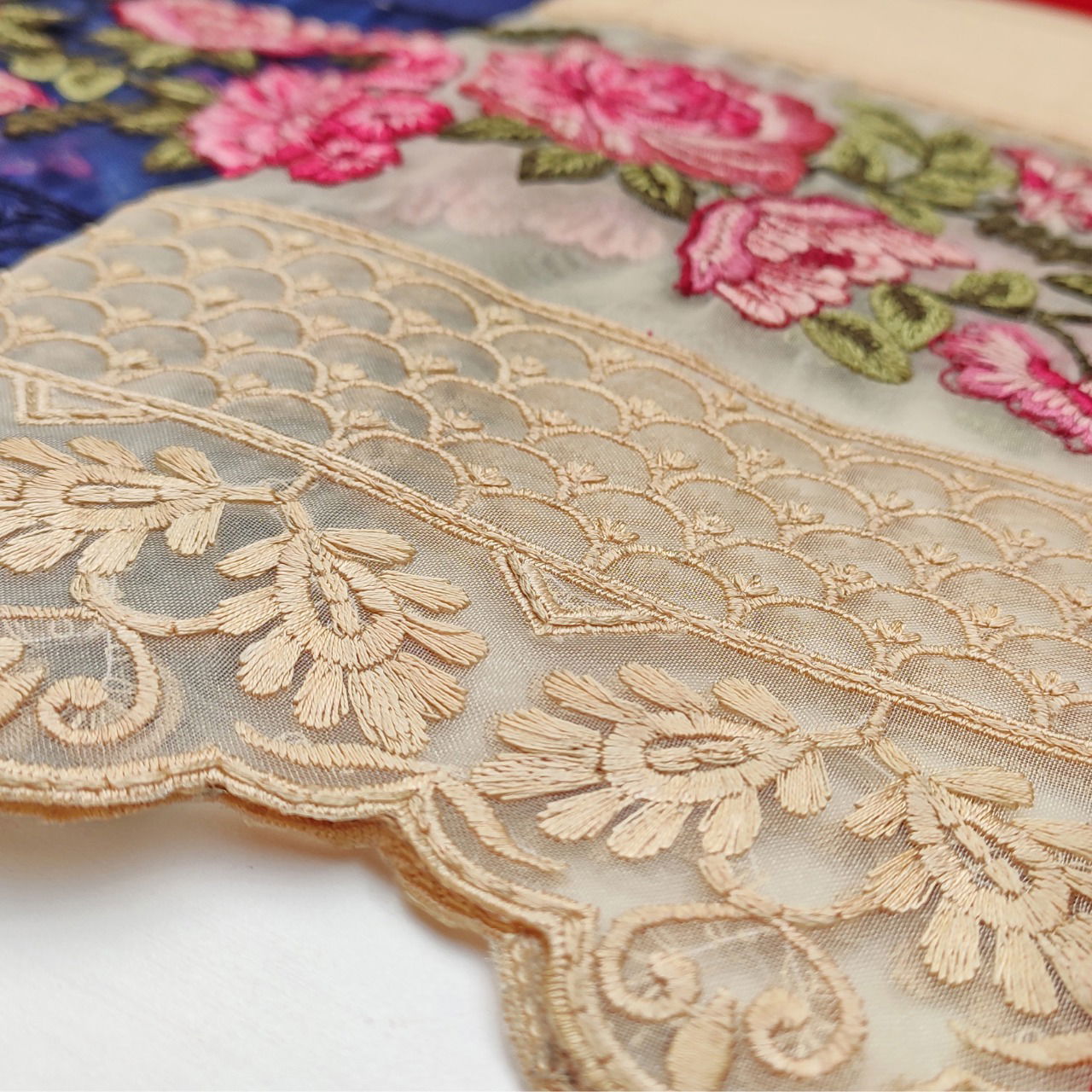 Embroidery Latest Fancy Designer Festive Wear Rosy Tissue Cotton Stylish Pant Collection
