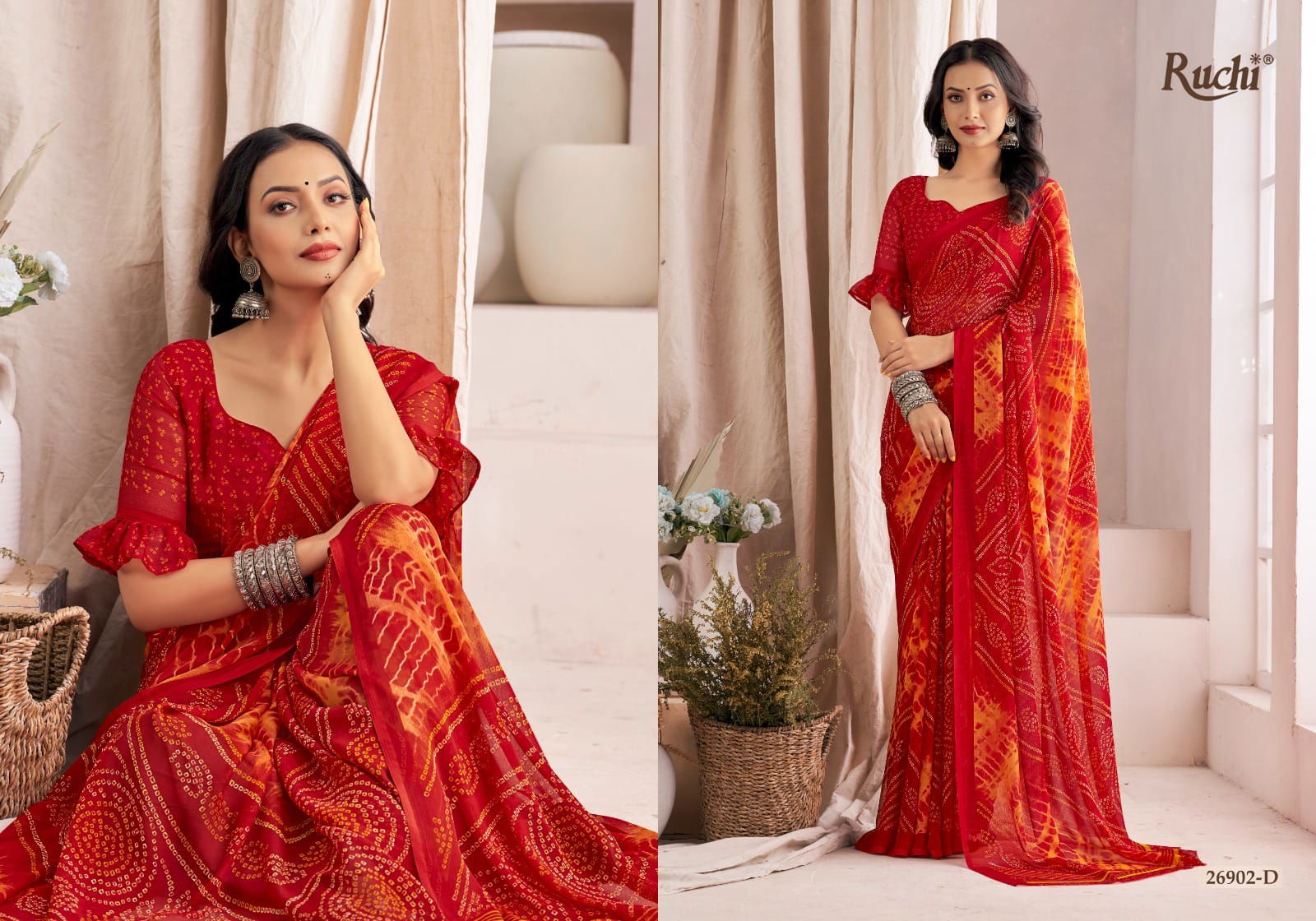 Star Chiffon 137 By Ruchi Bandhani Printed Daily Wear Sarees Catalog
