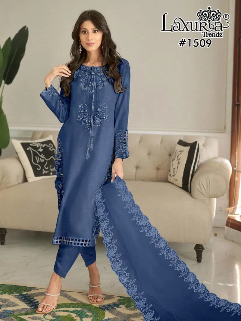 Laxuria Trendz 1509 Fancy Slub Tunic Ready Made Suit Wholesalers In Delhi