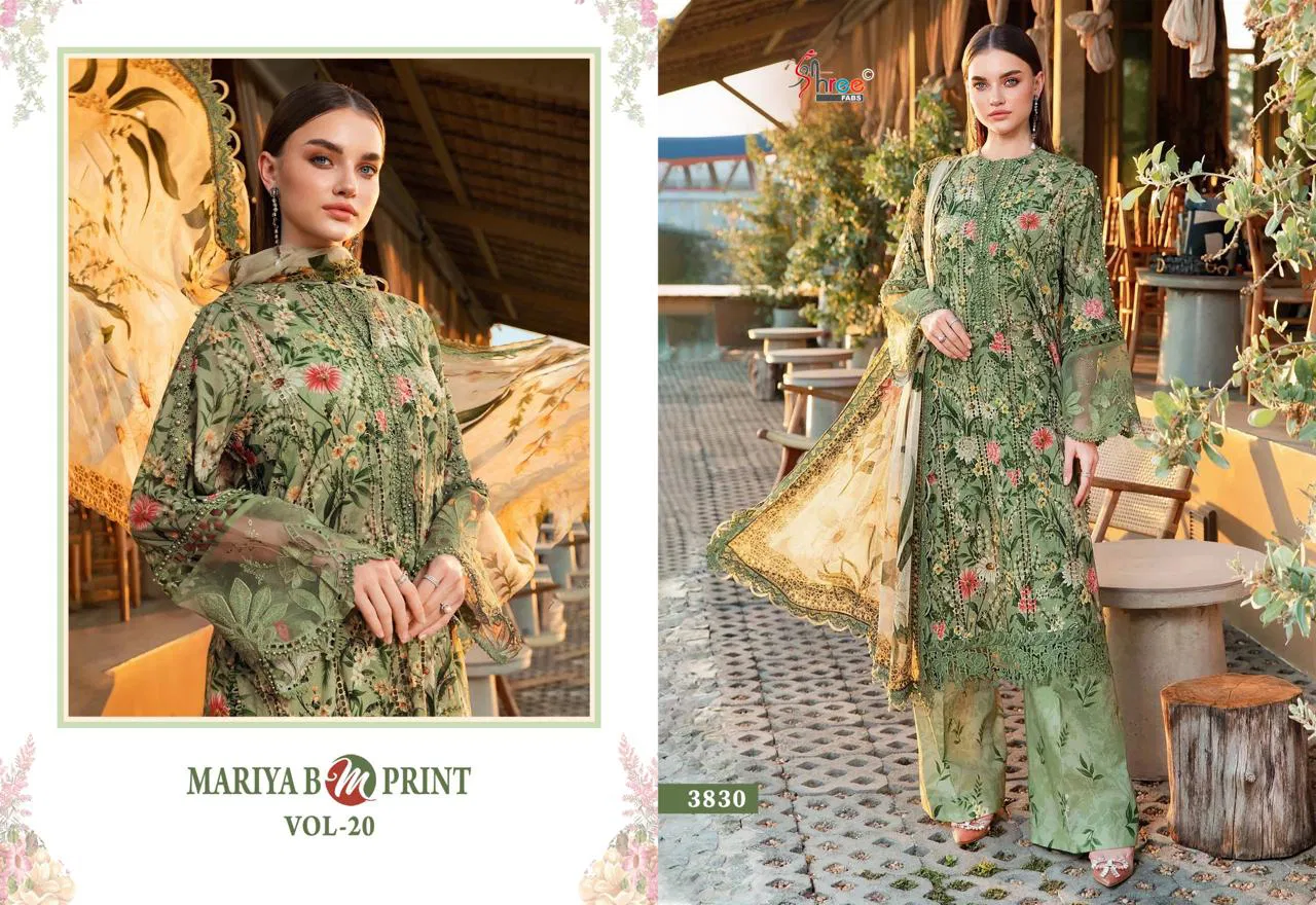 Mariya B M Print Vol 20 By Shree Embroidery Cotton Pakistani Suits Online Wholesale