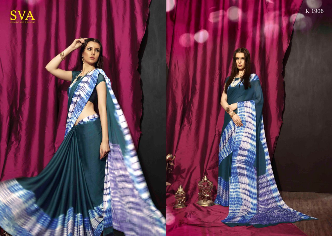 Sva Saniya Printed Georgette Casual Wear Saree Collection at Wholesale Price