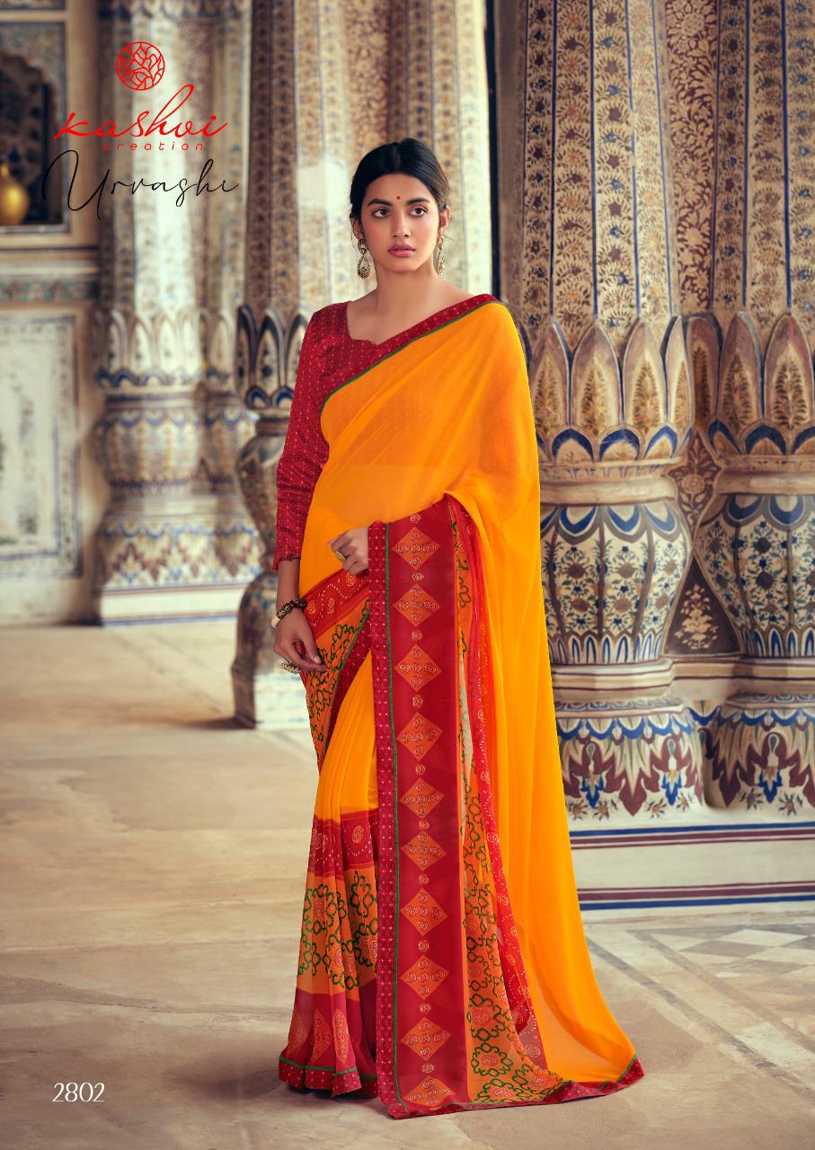 Kashvi Urvashi Latest fancy Regular Casual Wear Weightless Georgette Printed Sarees Collection
