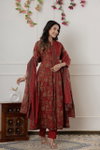 Naisha K 358 Cotton Printed Anarkali Kurti With Pant Dupatta Bulk Orders In India