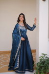 Sn 2452 Designer Burberry Silk Embroidery Wholesale Gown With Dupatta In India