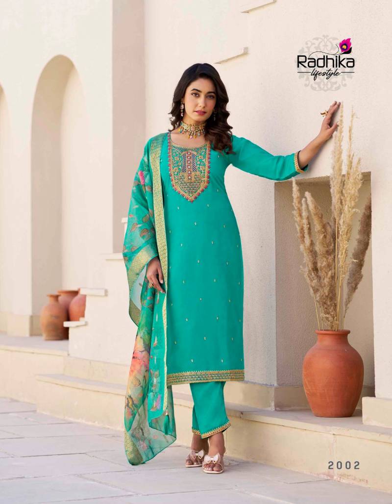 Albeli Vol 2 By Radhika Shimmer Kurti With Bottom Dupatta Orders In India