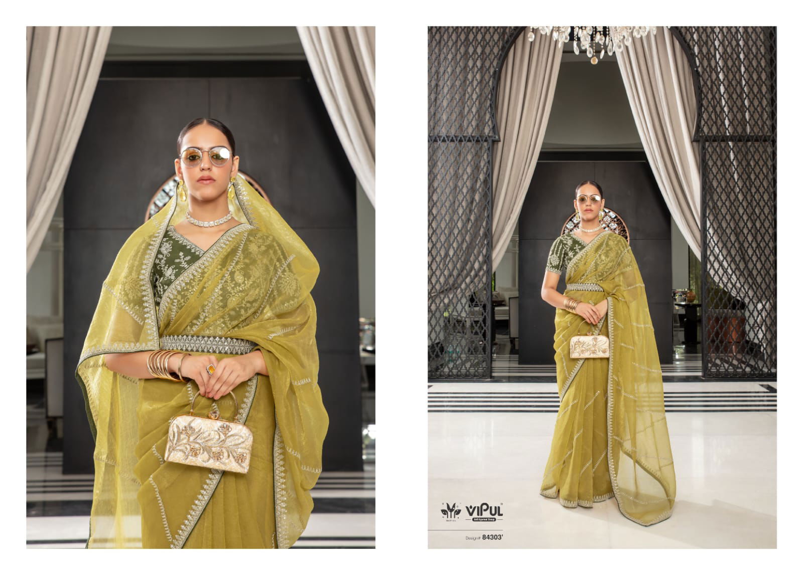 Lehar By Vipul Organza Designer Sarees Exporters In India