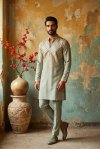 Light Green Outluk Wedding Vol 54 Heavy Lachaka Mens Kurta With Pajama 5409