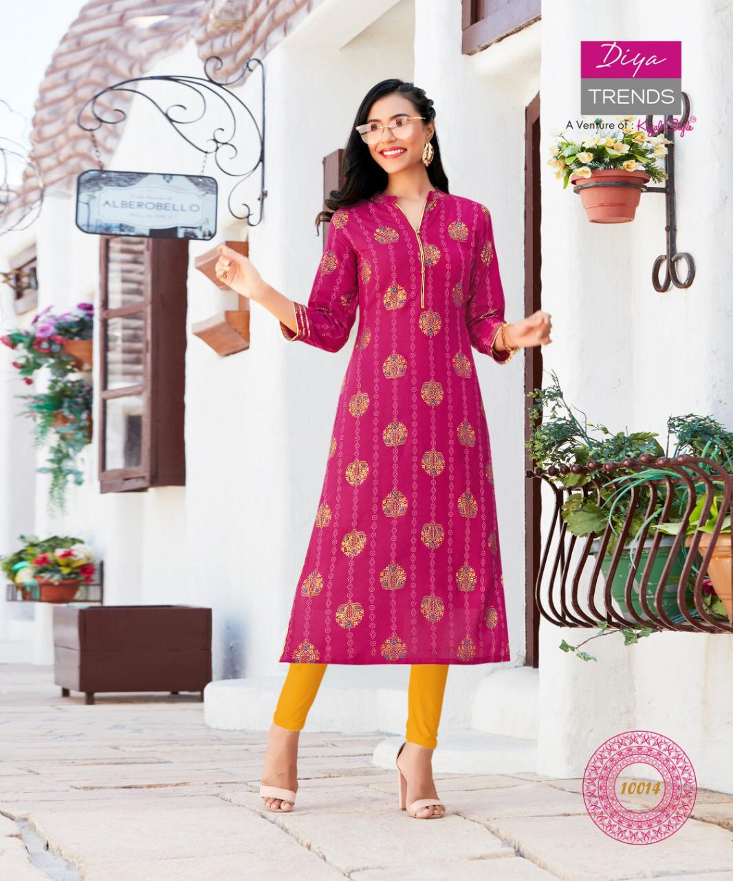 Garden City 10 Ethnic Wear Designer Printed Rayon Kurtis Collection
