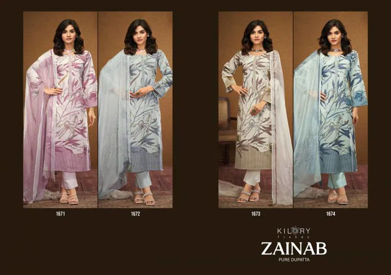 Zainab 1671 Series By Kilory Cotton Linen Printed Online Salwar Kameez Wholesale