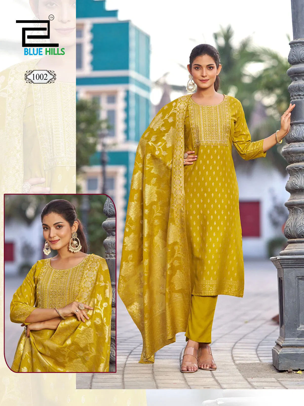 Madhuri By Blue Hills Rayon Embroidery Kurti With Bottom Dupatta Orders In India