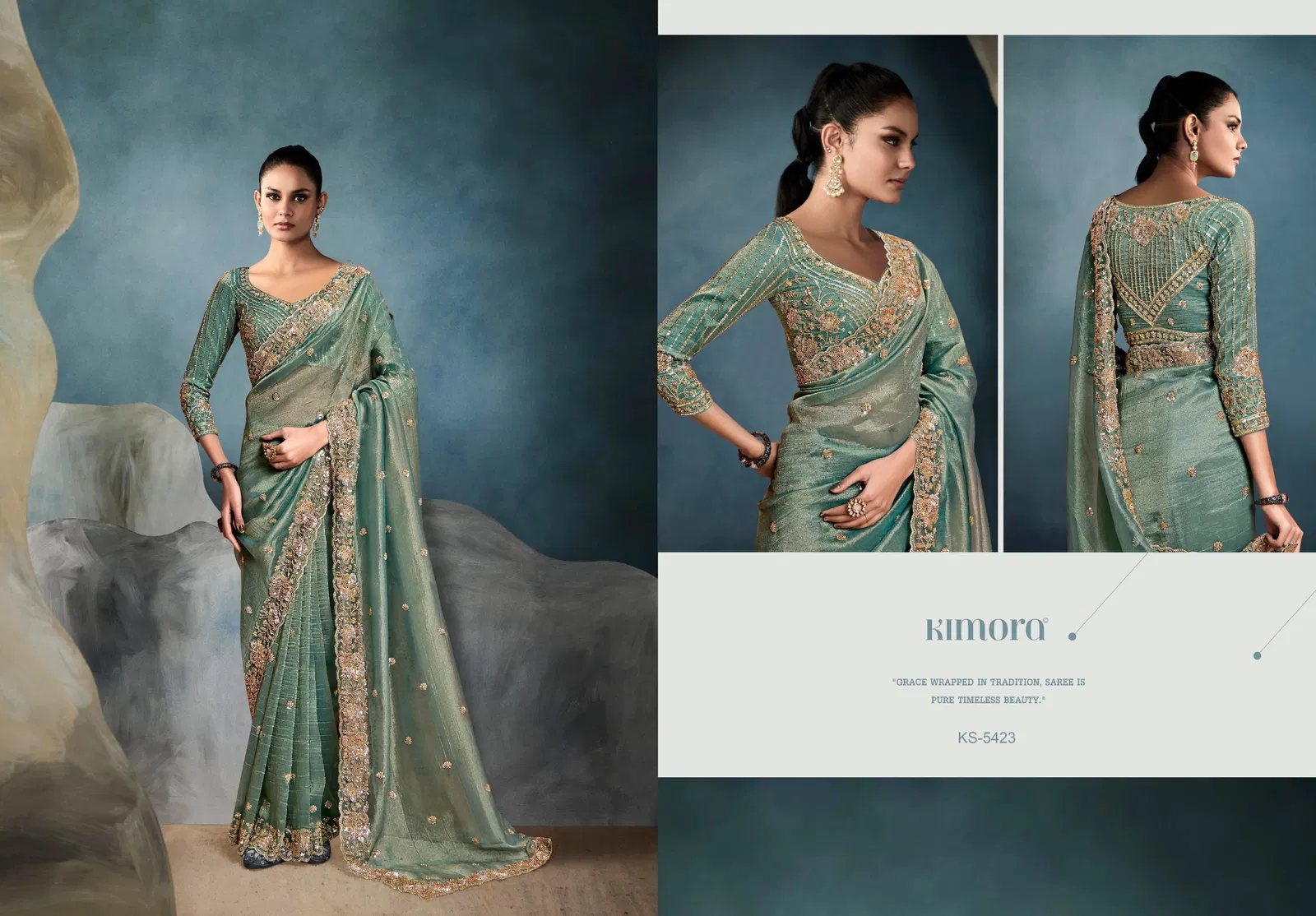 Iconic By Kimora Fancy Tissue Designer Saree Suppliers In India